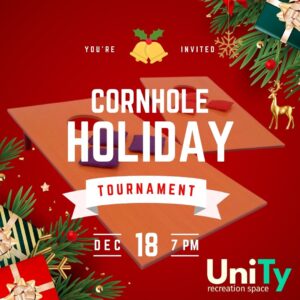 cornhole holiday tournament Dec 18